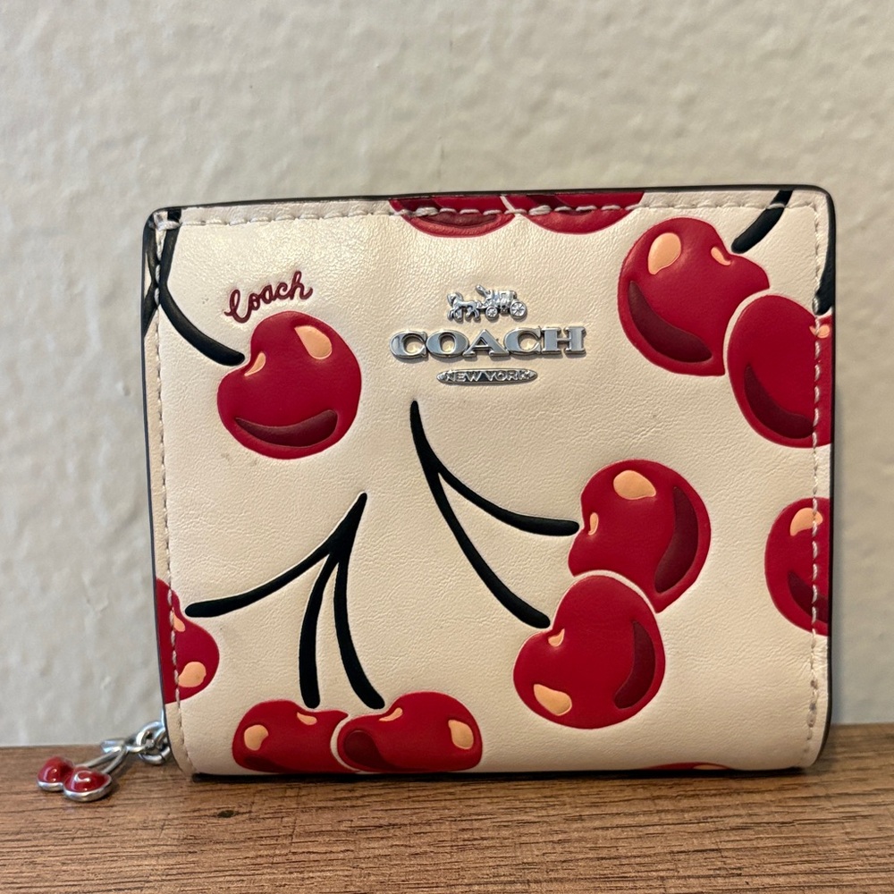 Coach Cream and Red Cherry Wallet